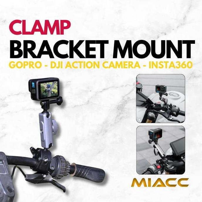 TERLARIS CLAMP BRACKET MOUNT MOTOVLOG GOPRO DJI ACTION CAMERA INSTA360