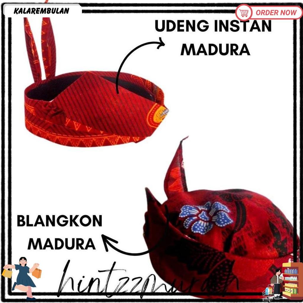 Udeng Instan Siap Pakai Khas Madura / Udeng Sakera / Blangkon Merah Madura Jawa Timur / Udeng Cak Su