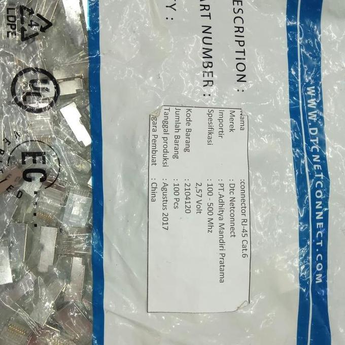 Unbopadalaran - DTC RJ45 Connector Cat6 Shielded @100pcs pin rj45 cat 6