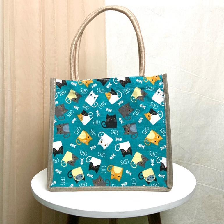 Disc Tas Jinjing Kanvas Tali Sumbu Handbag Kanvas Motif Kecil Tas Tali Sumbu Mini Tas Mukena Tas Tot
