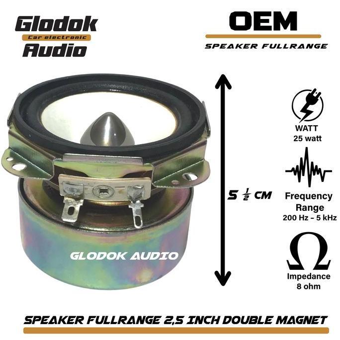 Speaker 2,5 inch 4-8 ohm 25 watt Speaker Bass Vocal woofer  double magnet/1pc
