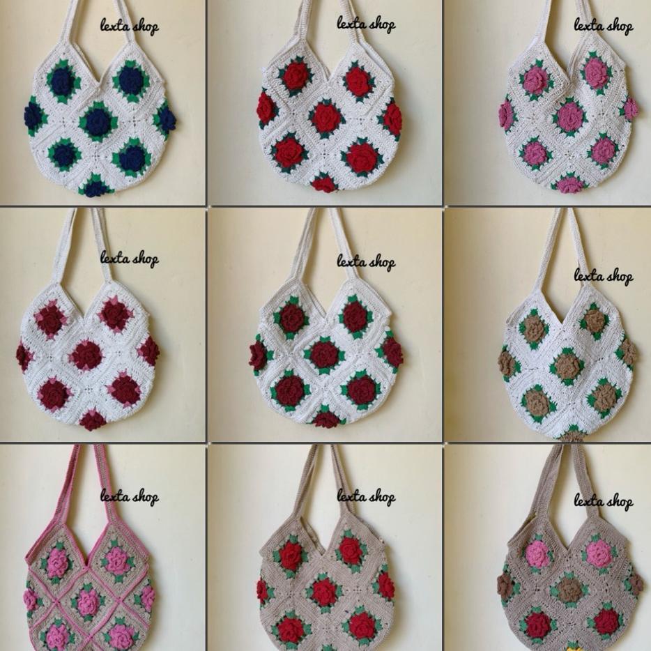 Tas Rajut Bali | Tas Selempang | Totebag Granny |Tas Casual