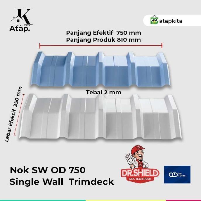 TERLARIS Nok UPVC Trimdeck OD750 / Spandek Dr.Shield / Karpus / Wuwung Bubungan gratis ongkir