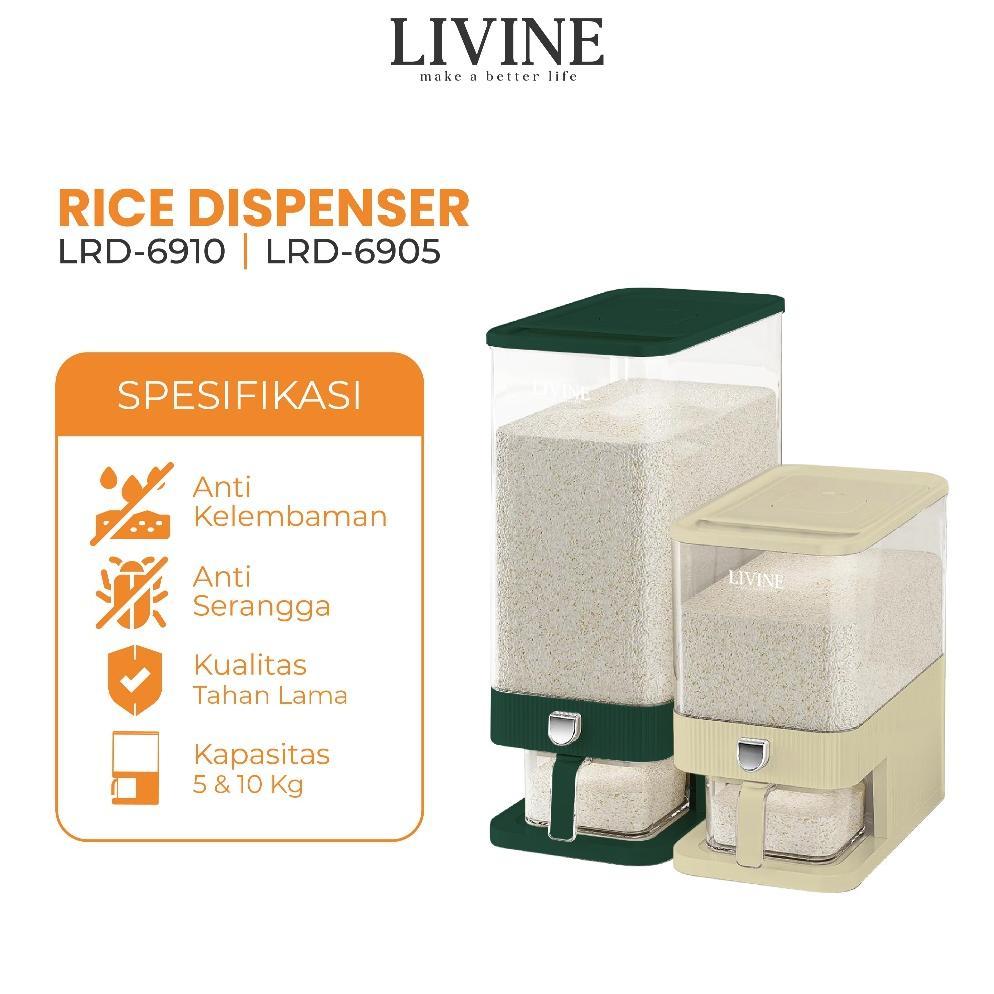 LIVINE Dispenser Beras Tempat Beras Wadah Beras Aesthetic Rice Box Dispenser LRD-6910