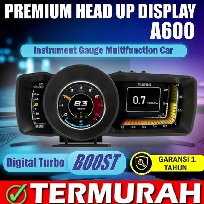 PENGUKUR OTOMATIS A600 HUD GPS + SISTEM OBD, SPEEDOMETER KOMPUTER ORIGINAL DAN TERPERCAYA