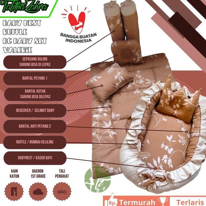 TERLARIS!! PAKET BABYNEST RUFFLE RUMBAI BEDCOVER SET KADO LAHIRAN MURAH POLOS PREMIUM BABY NEST