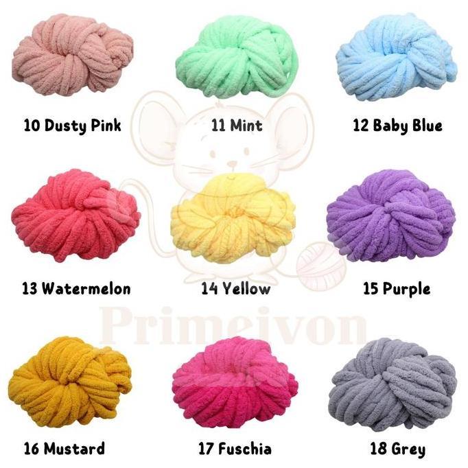Benang rajut chenille jumbo import/ benang rajut handuk jumbo import