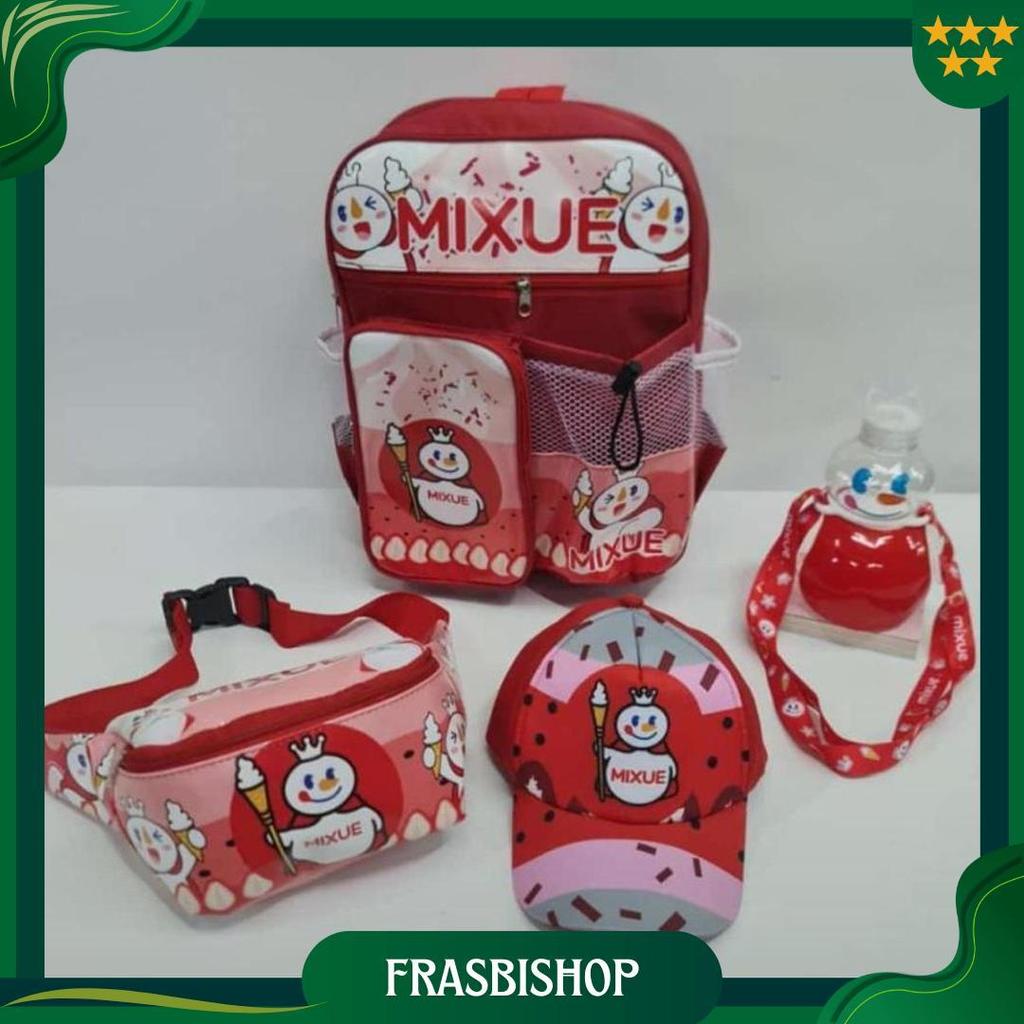 Tas Anak Sekolah Karakter Mixue Ransel Anak Perempuan Terbaru Paketan tas anak free tumbler mixue MA