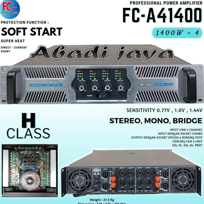 TERLARIS POWER AMPLIFIER FIRSTCLASS FC A41400 / FCA 41400 / FCA41400 4 CHANNEL