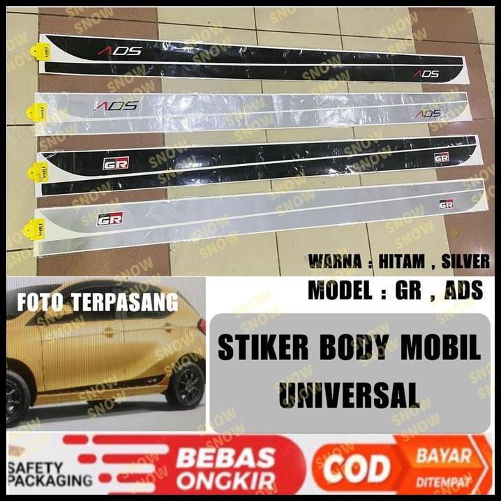 BEST DEAL STIKER BODY SAMPING GR ADS AGYA AYLA MOBIL UNIVERSAL HITAM SILVER 