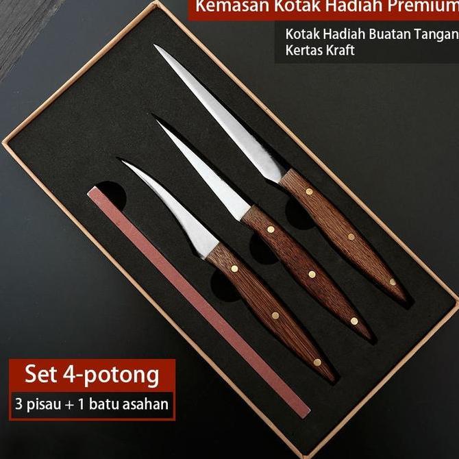 pisau ukir buah / pisau garnish / pisau carving / pisau 1 set isi 4