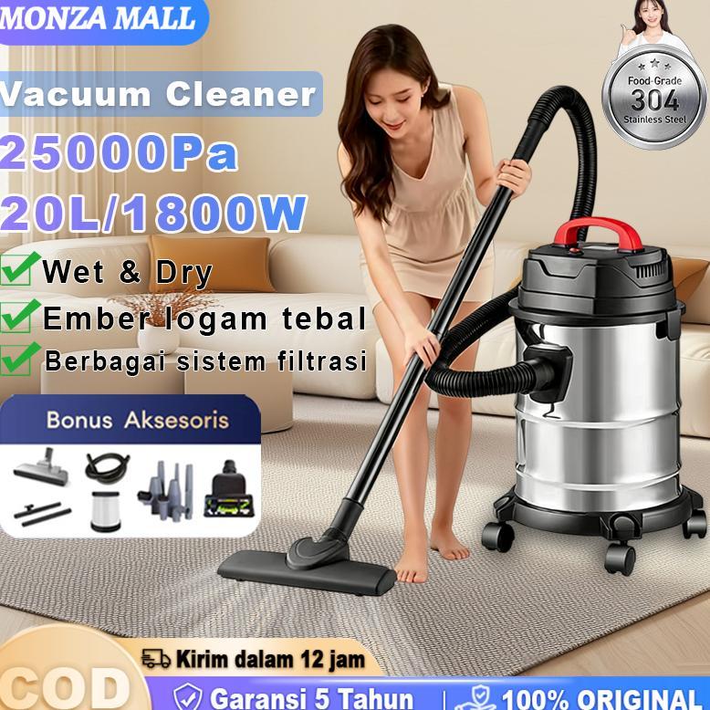 Vacuum Cleaner 15/20L 2000W 3in1 25000PA Wet And Dry Pro Penyedot Debu Vakum/Air Hisap/Blower Sedot 