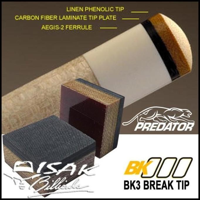 ready stock predator bk tip - phenolic break hard tips - billiard