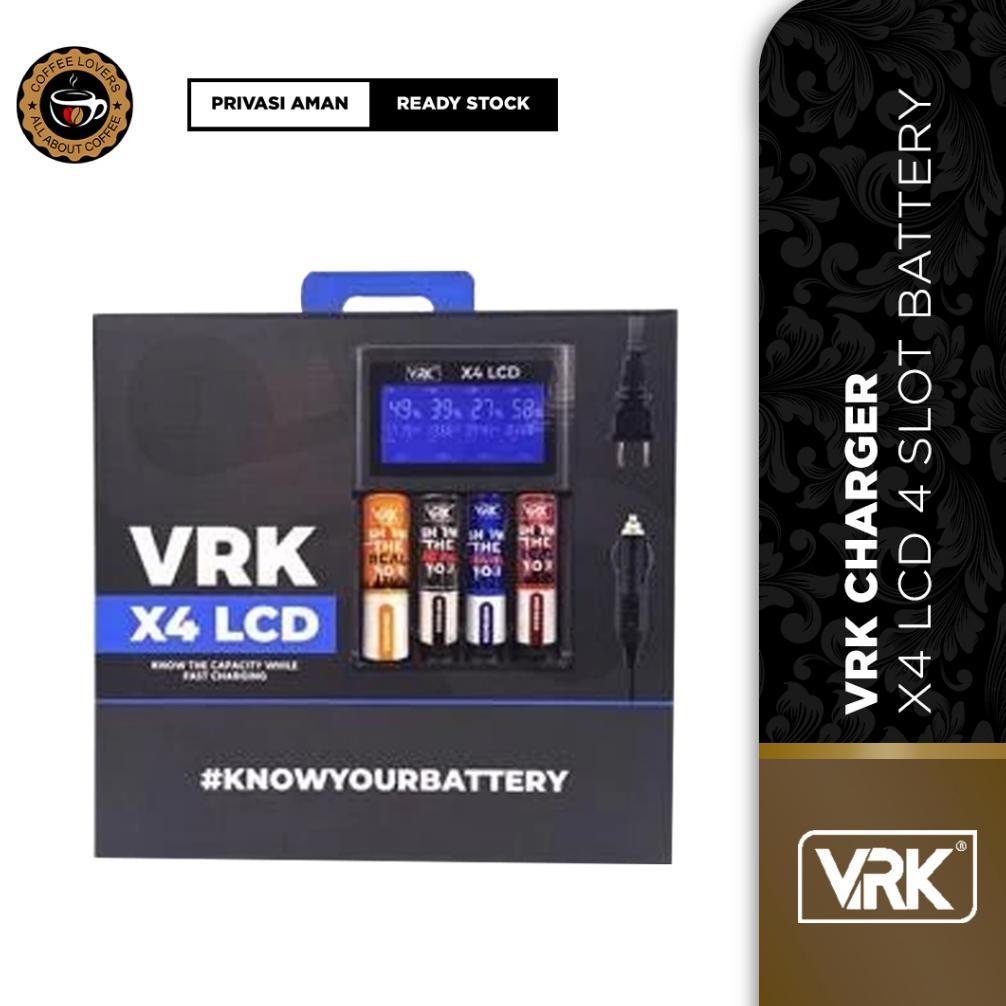 (Authentic) Vrk X4 Lcd - Charger Vrk X4 Lcd 4 Slot Charger Fast Charging | Charger Baterai Vrk