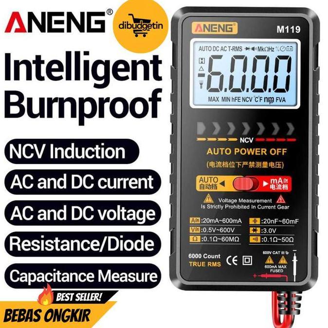 DUDLEY ANENG Digital Multimeter Multitester Voltage Tester with NCV Sensing - M119