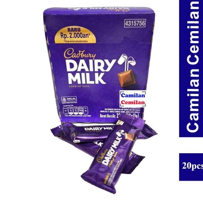 Bungavezza - Cadbury Coklat Batang Dairy Milk Box isi 20 pcs x 11 gr