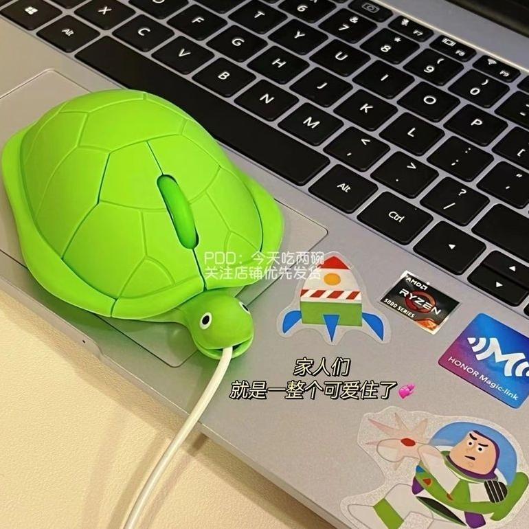 Mouse Kartun/Mouse Kura-kura Lucu/Mouse Berkabel Usb/Mouse Bisu Nirkabel/Hadiah Unik Kreatif/Kirim H
