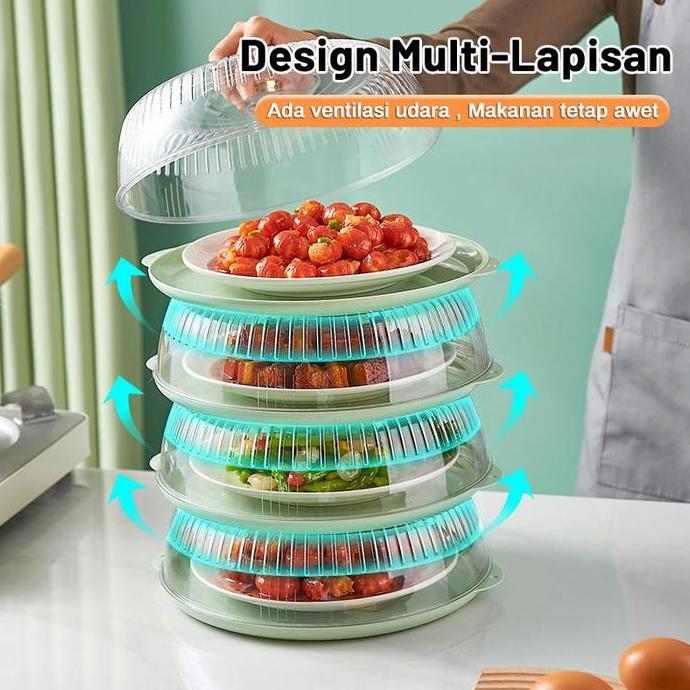 Majuterus- Uphome Tudung Saji Susun Penutup Makanan Transparan Food Grade