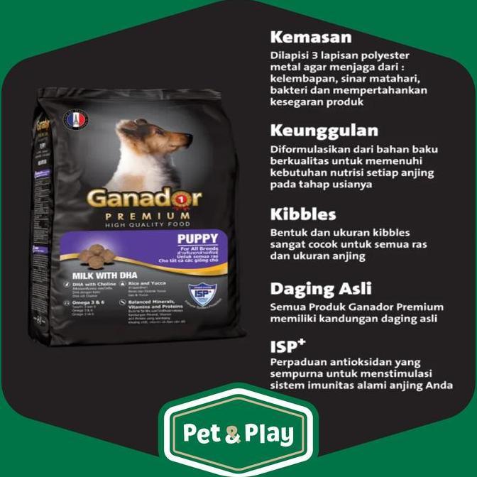 Promo Ganador Premium Dog Puppy Milk with DHA 3 Kg & 10 Kg / Makanan Kering Anak Anjing Diskon