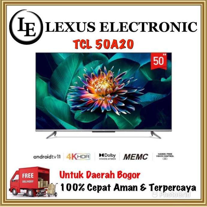 TERLARIS TCL ANDROID TV 50 INCH | 50A20 | BEZZEL LESS | ANDROID 11 | UHD 4K
