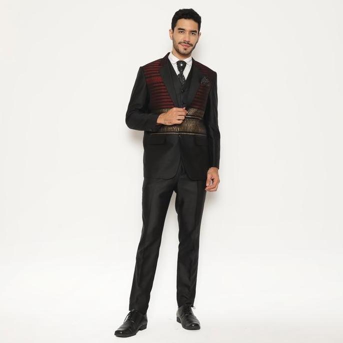 Yung Setelan Jas Celana Ulos Semi Wool Wedding