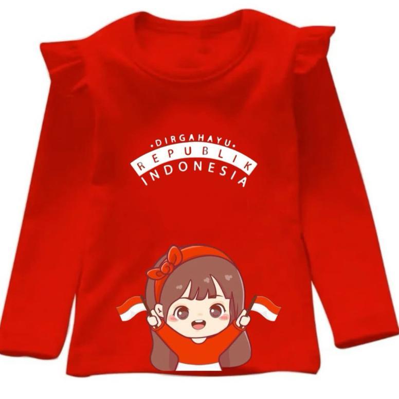 Free Ongkir Kaos Anak 17 Agustus/Kaos Dirgahayu Anak/Baju 17 Agustus Anak/Baju Dirgahaju Anak/Baju A