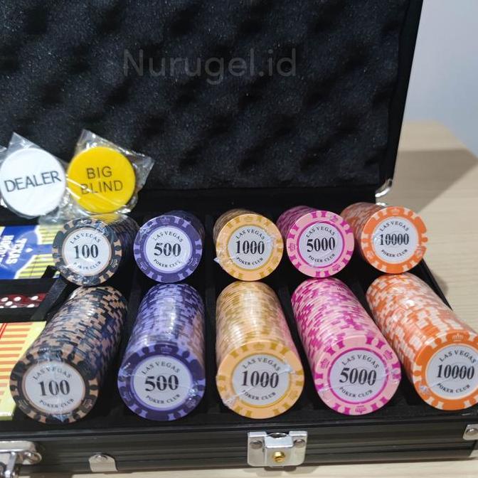 Bavirajuuuuu - Poker Chip Set 500 Pcs Premium Clay Coin + Suitcase + Standard Playmat