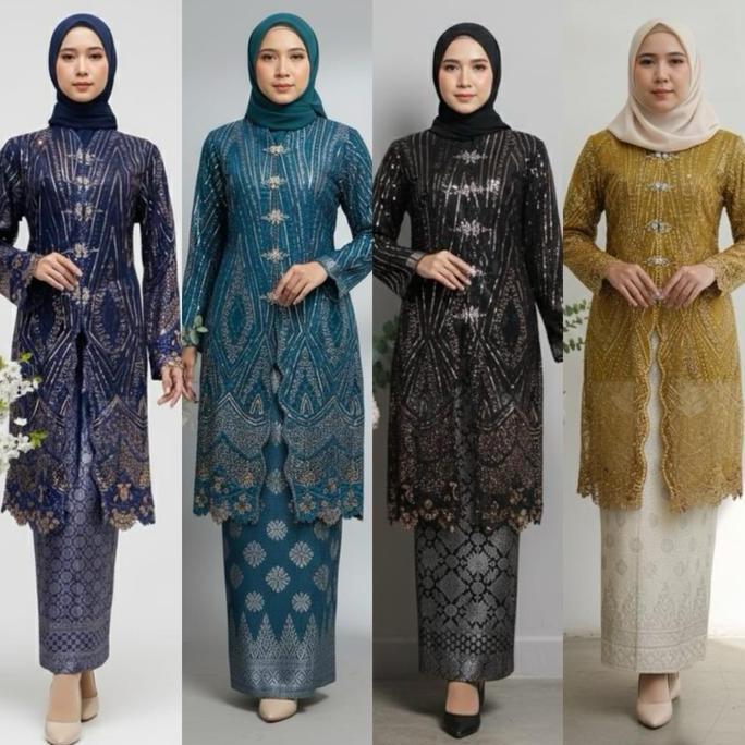 Religion- Set Rok Tile Yasmin Full Payet Model Tunik Kurung Malaysia Cantik Mewah Elegan