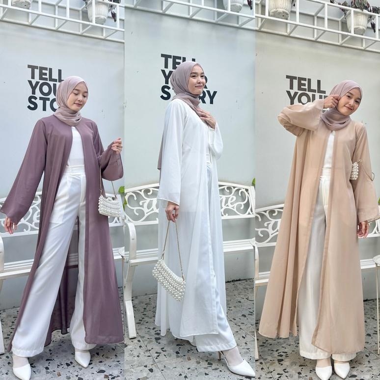 Super Deal Arwa Outer-Abaya Ceruty Polos Premium/Gamis Ceruty Kekinian
