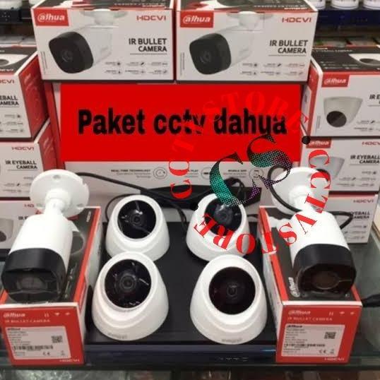 TERLARIS PAKET CCTV 8 CHANNEL 6 KAMERA DAHUA 2MP 10P PAKET CCTV 6CH DAHUA 2MP