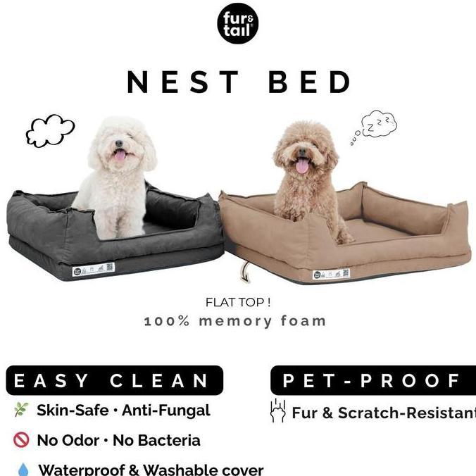 NEW FUR&TAIL NESTBED KASUR ANJING WATERPROOF - DOG BED - PET BED - KASUR ANJING - PET BED ANTI AIR -