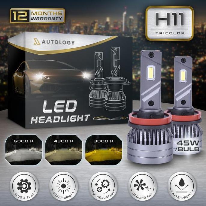 Larissagalllery - Autology Led H11 45W/Bohlam Lampu Utama Mobil Bohlam Headlamp Foglamp