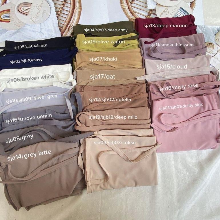 Wajib Punya Jilbab Bergo Instan Mecca Spandek Jersey Premium Non Pet Tali Original Kekinian