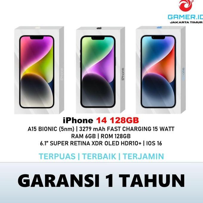 [ Special Live ] iPhone 14 128GB Garansi Resmi 1 Tahun | A15 Bionic 6GB RAM 6.1" Super Retina XDR OL
