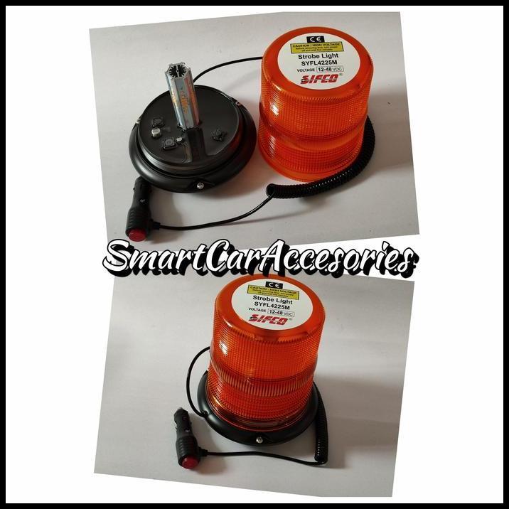 TERLARIS LAMPU ROTARY WARNING LIGHT MAGNET TEMPEL WL 27 SIFCO 4225M LED 7 MODE KEDIP 