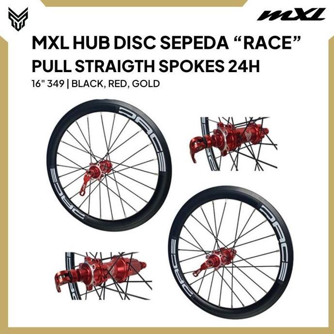MXL Wheelset Disc Race 16" 349 Roda Sepeda Set Velg Lengkap Cycling