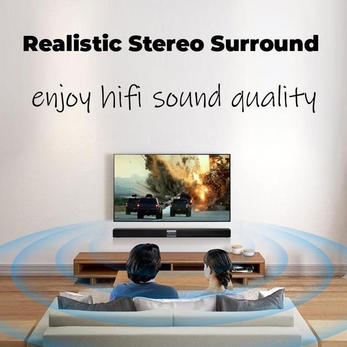 Gajian SaleDibuat oleh pabrik asal Polytron TV Speaker Soundbar Bluetooth 5.0 Super Bass 3D Surround