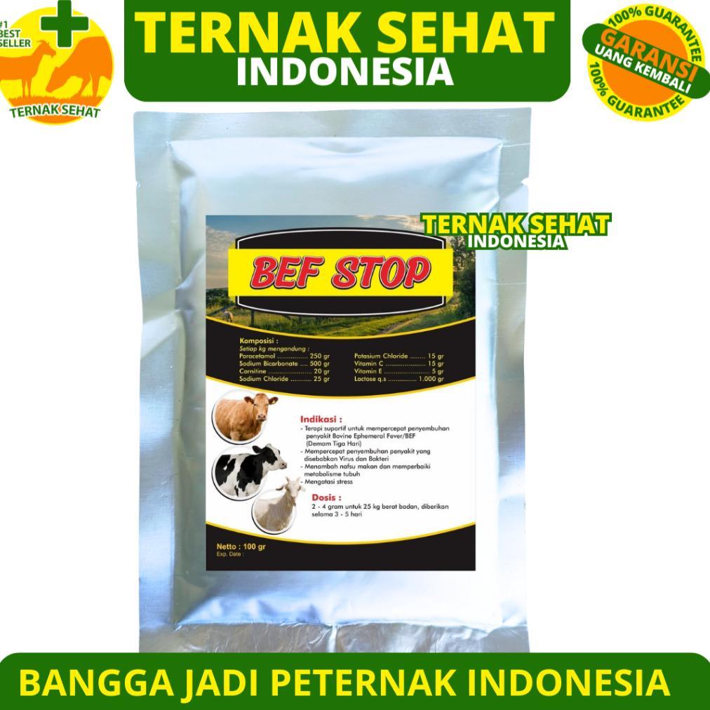 Ready Stock BEF STOP 100 GRAM - Obat Sapi Demam 3 Hari Obat Penurun Panas Flu Sapi Kambing Kerbau Do