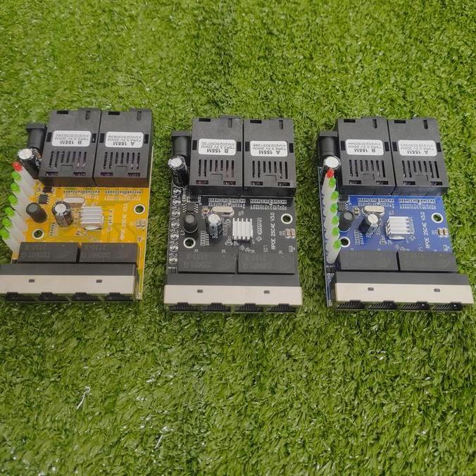 Htb Fiber Media Converter 2Fo 4Lan - 2Sc 4Rj45 Support Poe - Rpoe