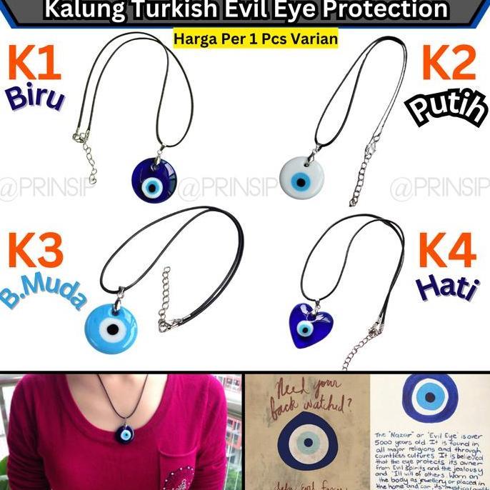 Kalung Turkish Evil Eye Protection Necklace Lucky Charm Pendant Unisex