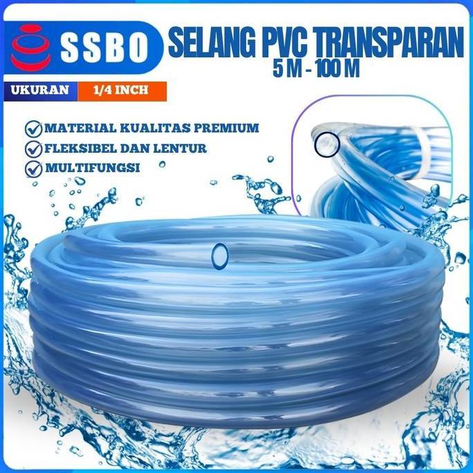 SELANG AIR 1/4 INCH 1-100 METER /SELANG TUKANG SELANG AIR TIMBANG Selang Timbang Selang Aquarium Ela