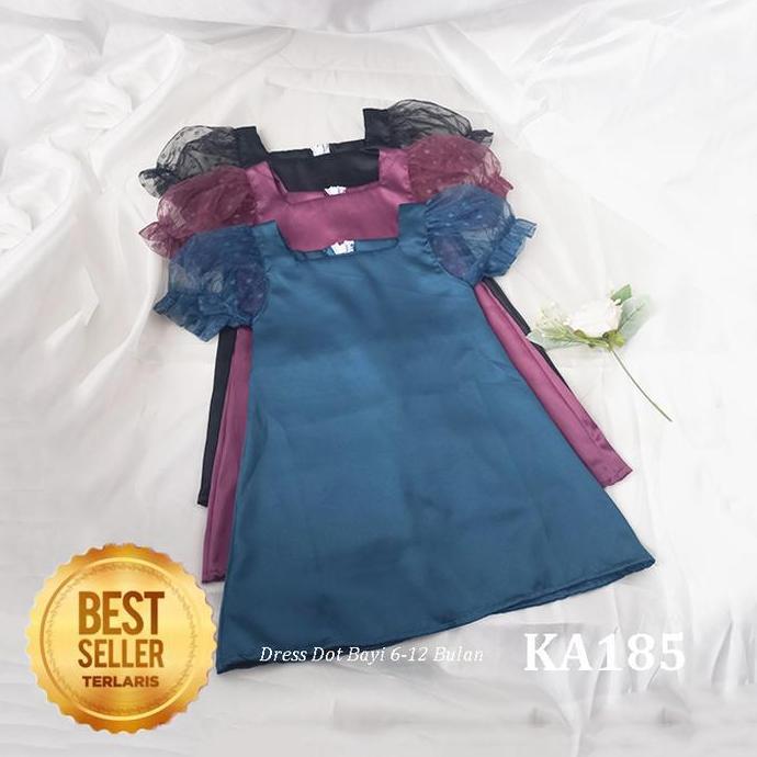 Midi Dress Baju Kondangan Anak 1 Tahun Model Terbaru 2025 Dress Anak Warna Emerald Blue Hitam Burgun