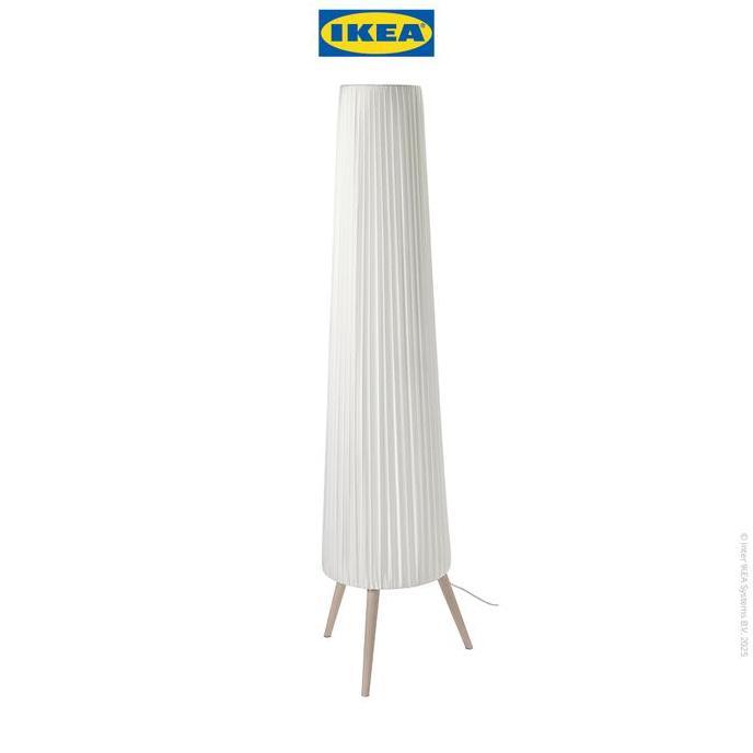 Ikea Okensand Lampu Lantai Kayu Beech / Putih 154Cm Bohlam