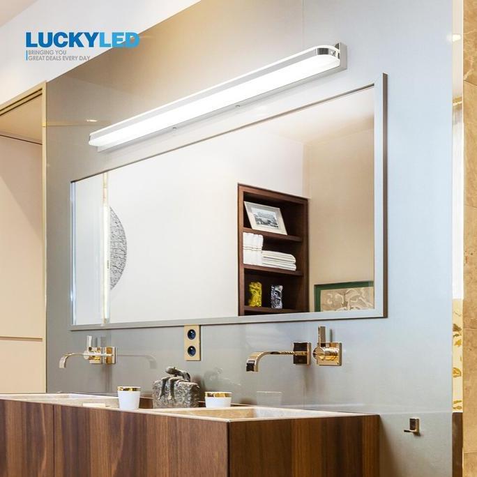 Lampu Led Cermin Kamar Mandi Tempel Dinding Panjang Stainless Steel