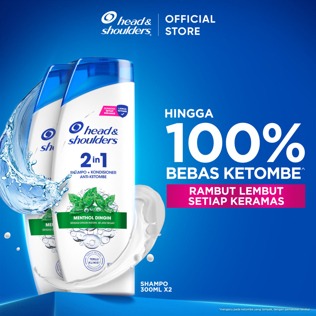 Head & Shoulders Shampoo 2-in-1 Varian Cool Menthol 300ml x2