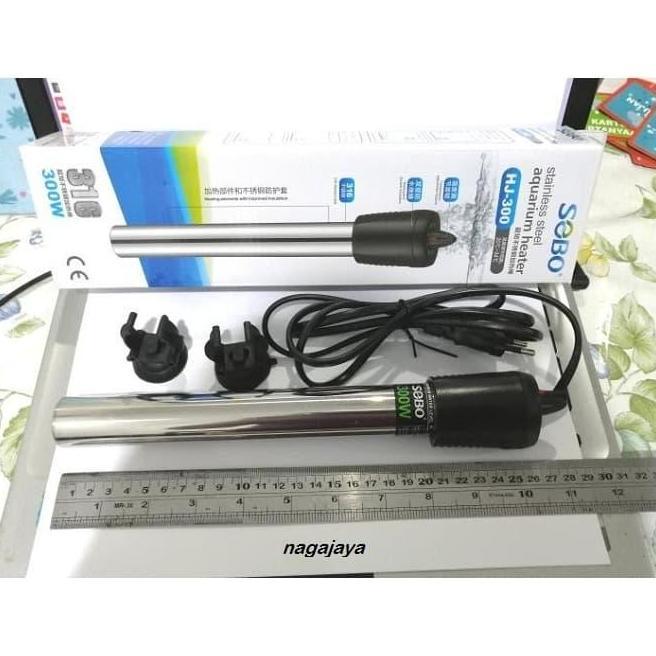 TERLARIS HEATER SOBO HJ 300 PEMANAS AIR AQUARIUM 300 WATT STAINLESS STEEL