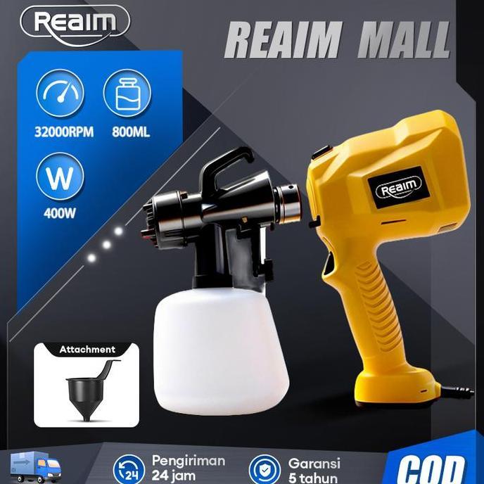 REAIM SPRAY GUN LISTRIK 400W 800ML MESIN CAT SEMPROT SPRAYER CAT ELEKTRIK ALAT SEMPROT CAT BISA DILE