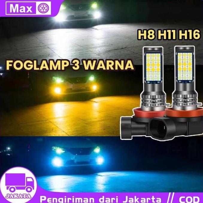 4indrashoppp  - led foglamp 3 warna h8 h11 h16 avanza xenia calya sigra agya ayla ertiga jazz brio r