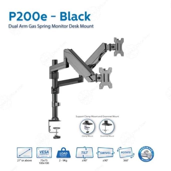 Promo Bracket Tv Monitor Gas Spring Oximus P200E Dual Monitor Oximus Dual Arm Gas Spring