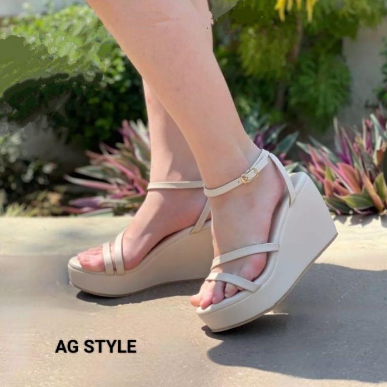 PROMO GILA Sandal wanita wedges 9 cm Tali Lilit premium super trendy terlaris